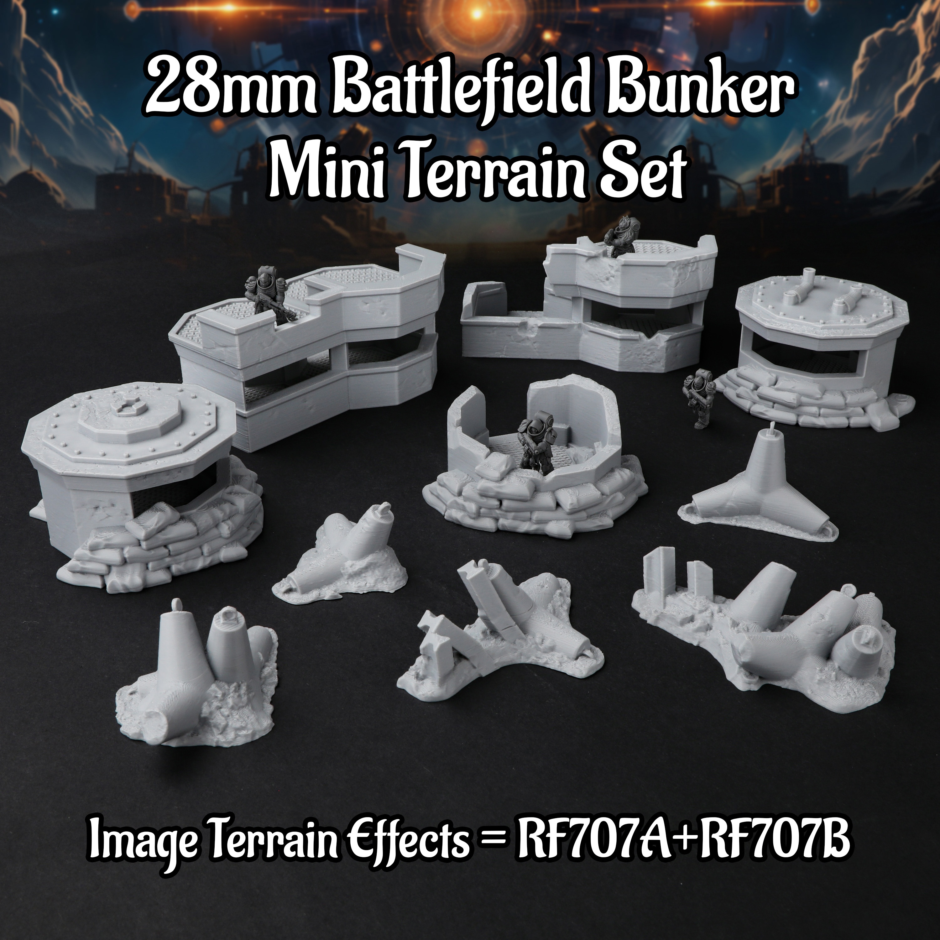 Board Game Dune - Sci-Fi Modular Battlefield Bunker Miniature Terrain