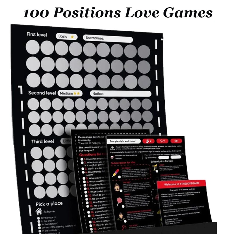 Board Game Unmatched - 100 Sex Position Scratch Poster –