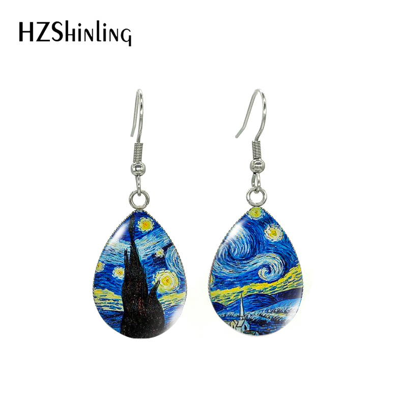 Board Game Bang - New Tear drop Earrings VanGogh Painting