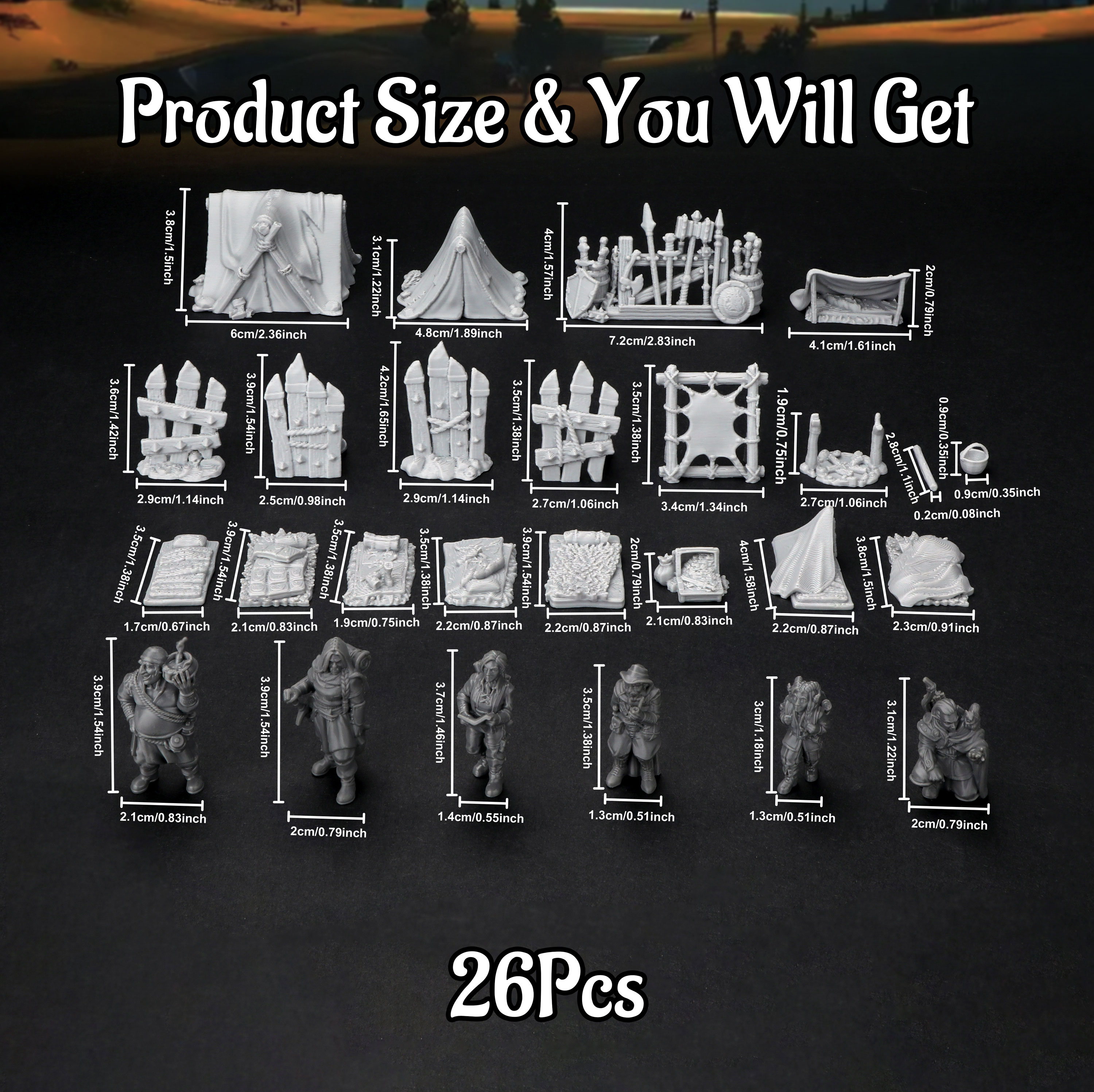 RPG Camp Terrain Set - Adventu - đánh giá và giá Board Game Dune