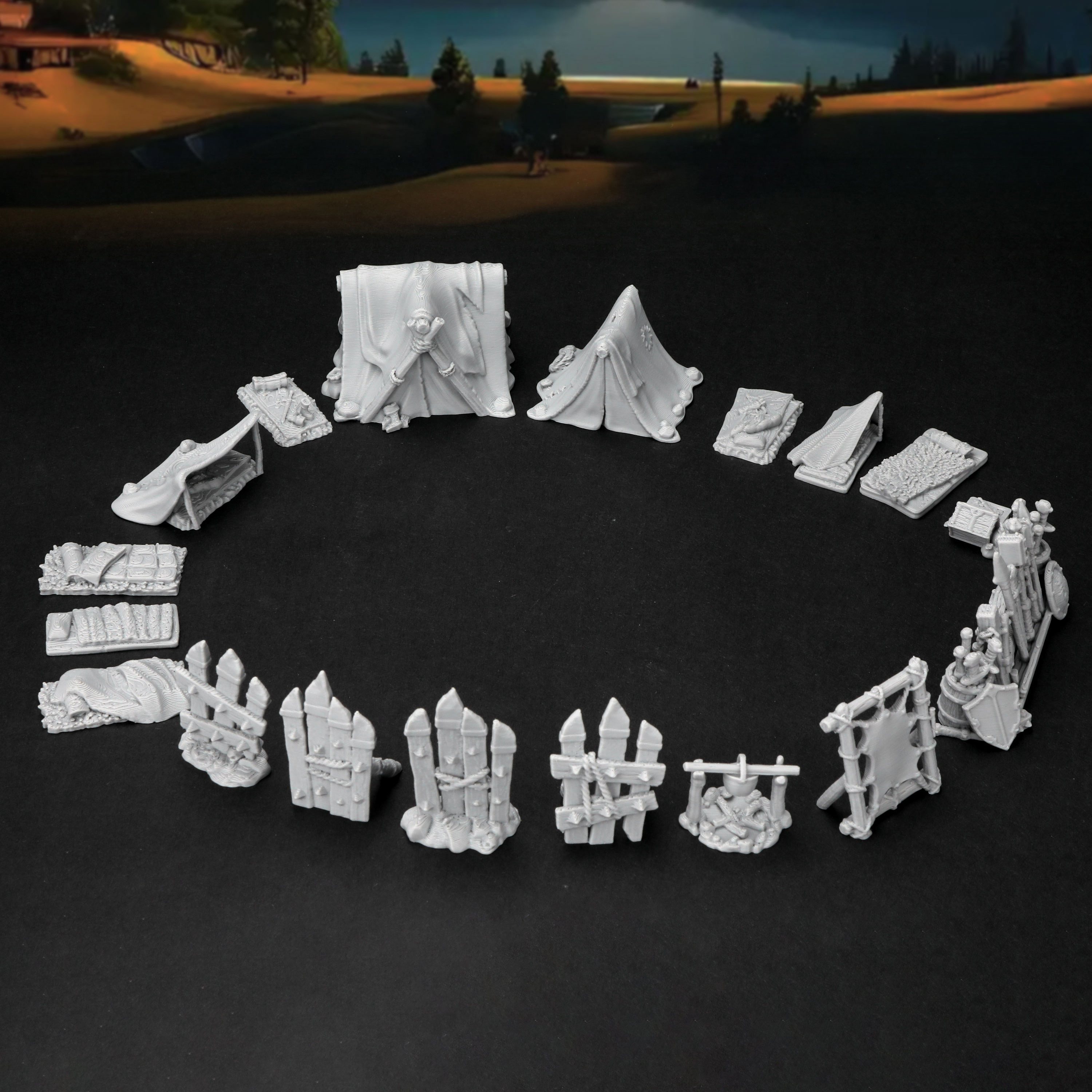RPG Camp Terrain Set - Adventu - đánh giá và giá Board Game Dune