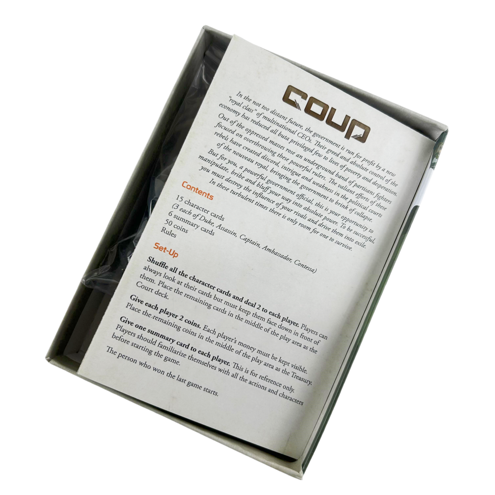 Boards and Cards | Coup | Card - đánh giá và giá Board Game Risk