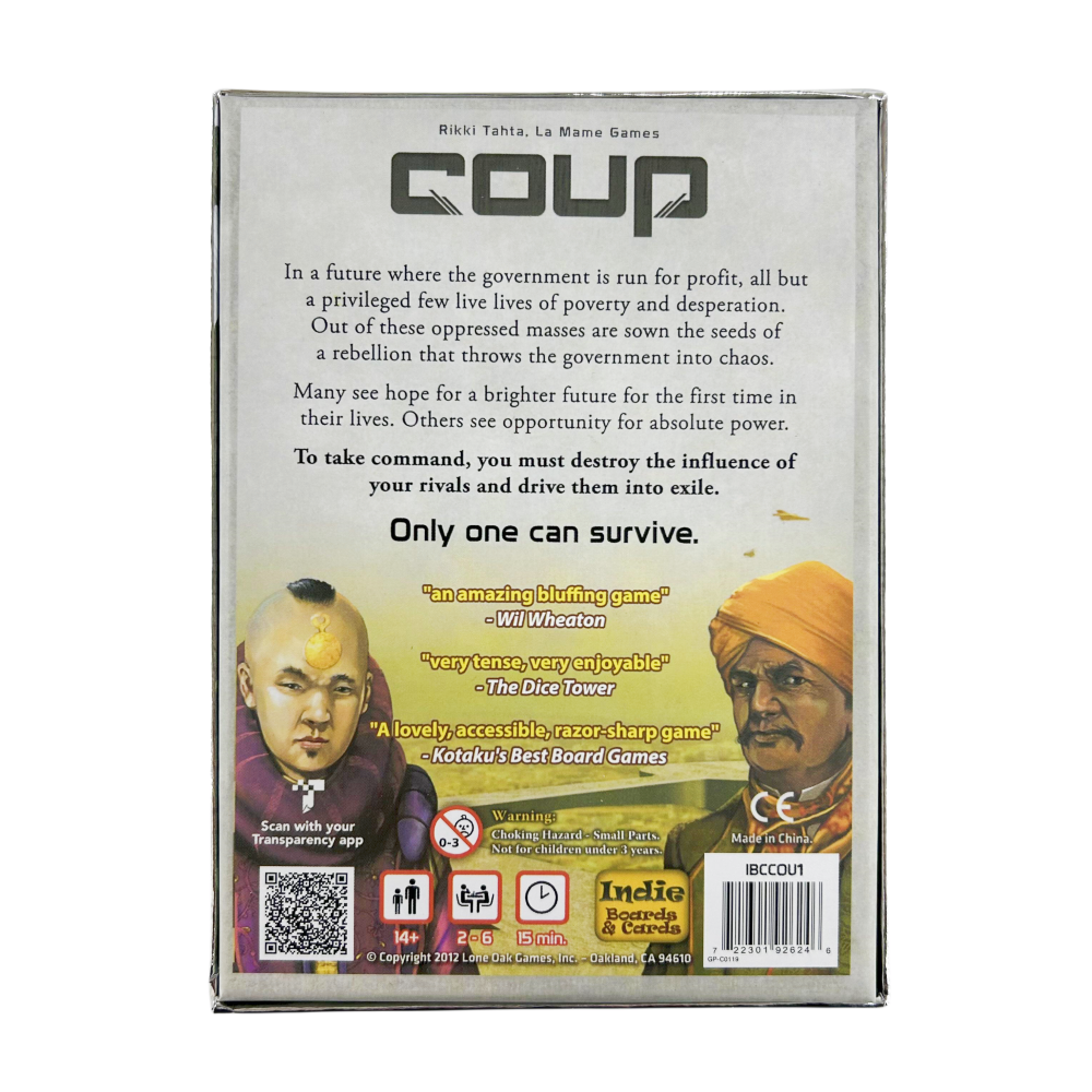 Boards and Cards | Coup | Card - đánh giá và giá Board Game Risk