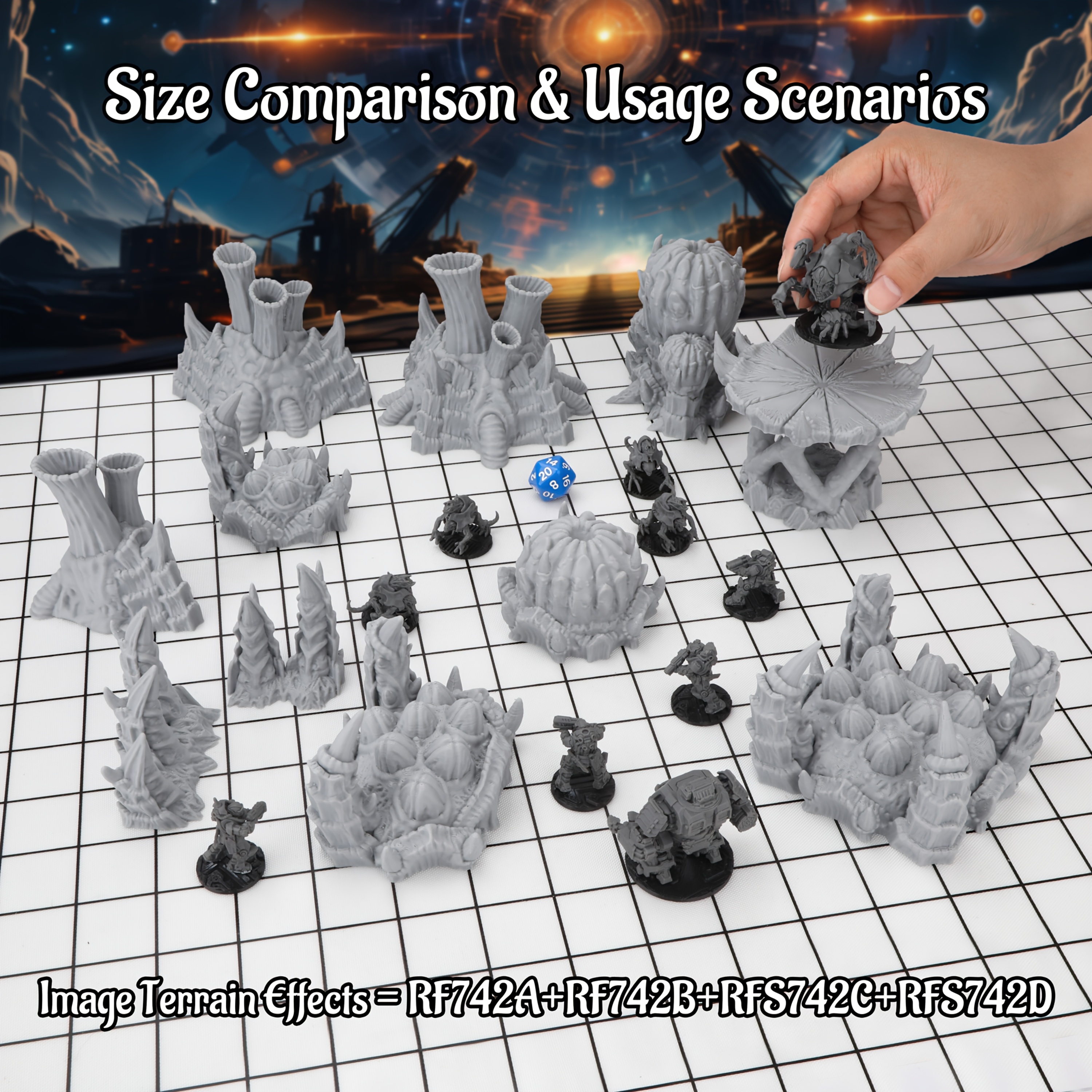 Sci-Fi Alien Miniature Terrain - đánh giá và giá Board Game Dune