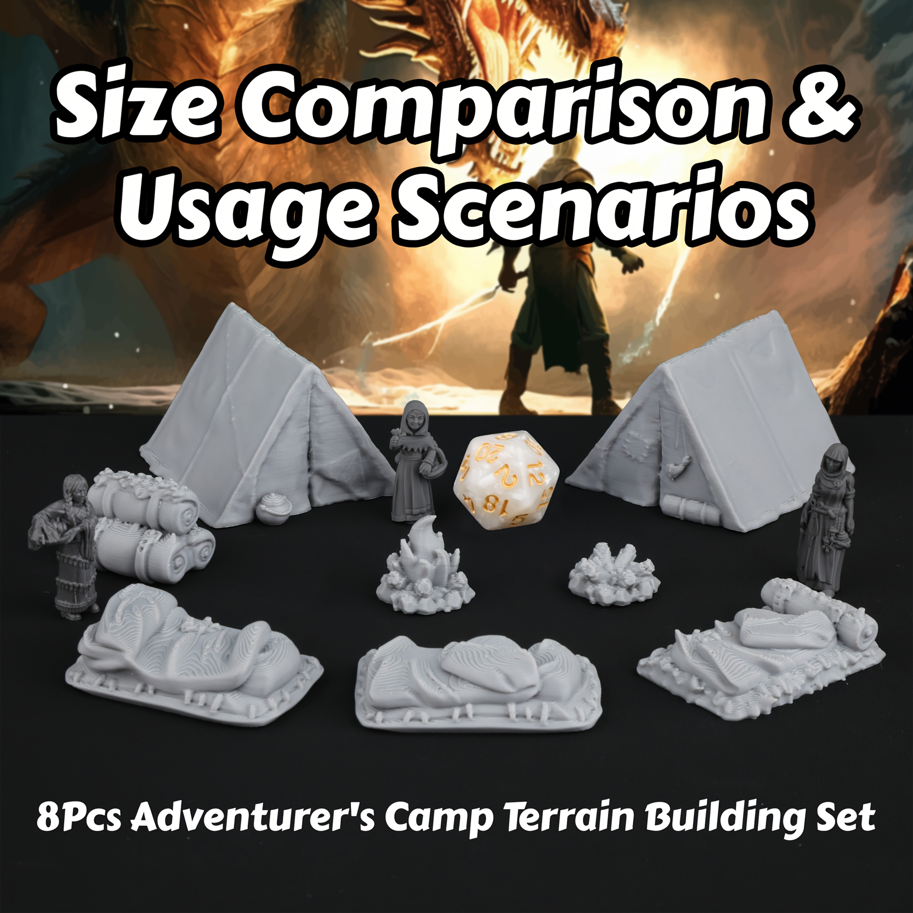 8pcs RPG Adventurer's Camp Min - đánh giá và giá Board Game Dune