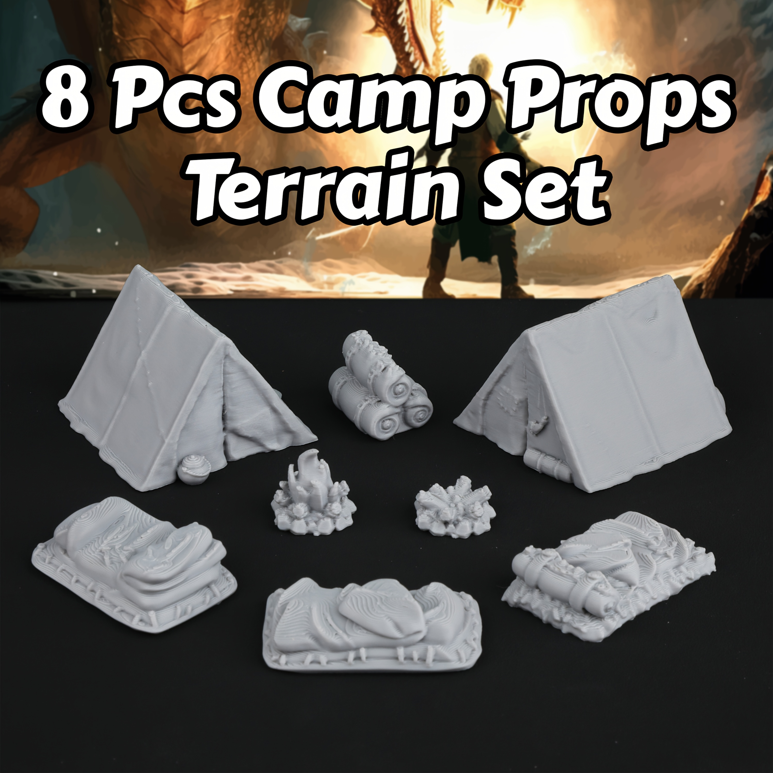 8pcs RPG Adventurer's Camp Min - đánh giá và giá Board Game Dune
